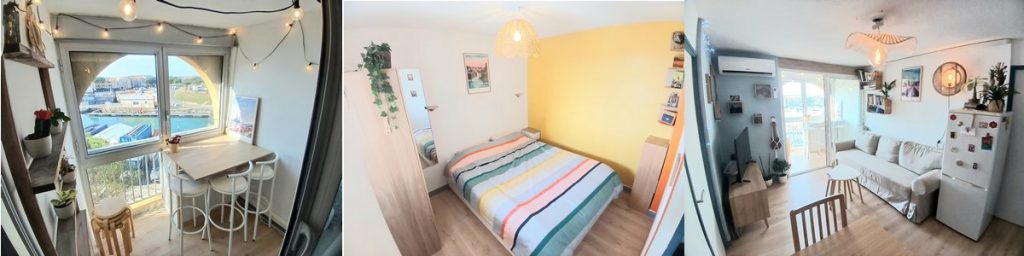 Location Vacances Carnon. T3 équipé pour 6 personnes, Vue port